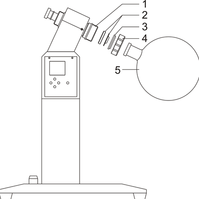 Glass rotary flask installation drawing